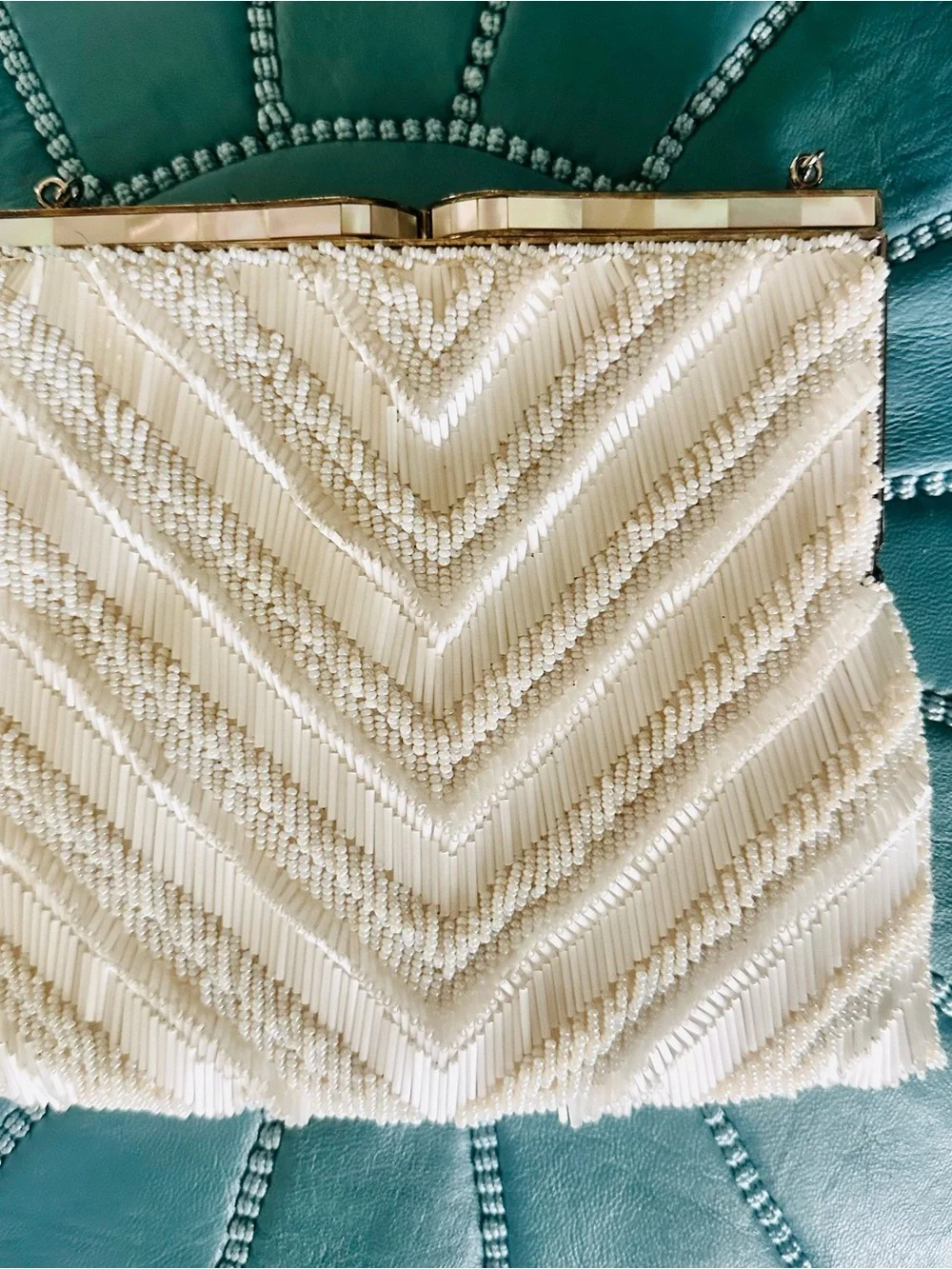 Vintage 1950s mid-century beaded evening purse